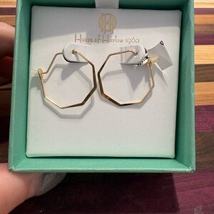 House of Harlow 1960 Gold Geometric Earrings